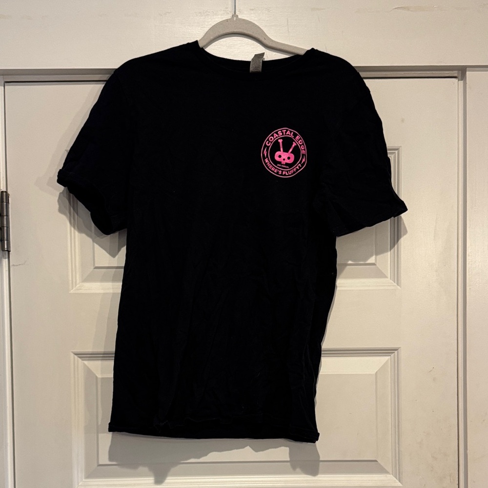 Coastal Edge - Black T-Shirt with Pink Graphic
